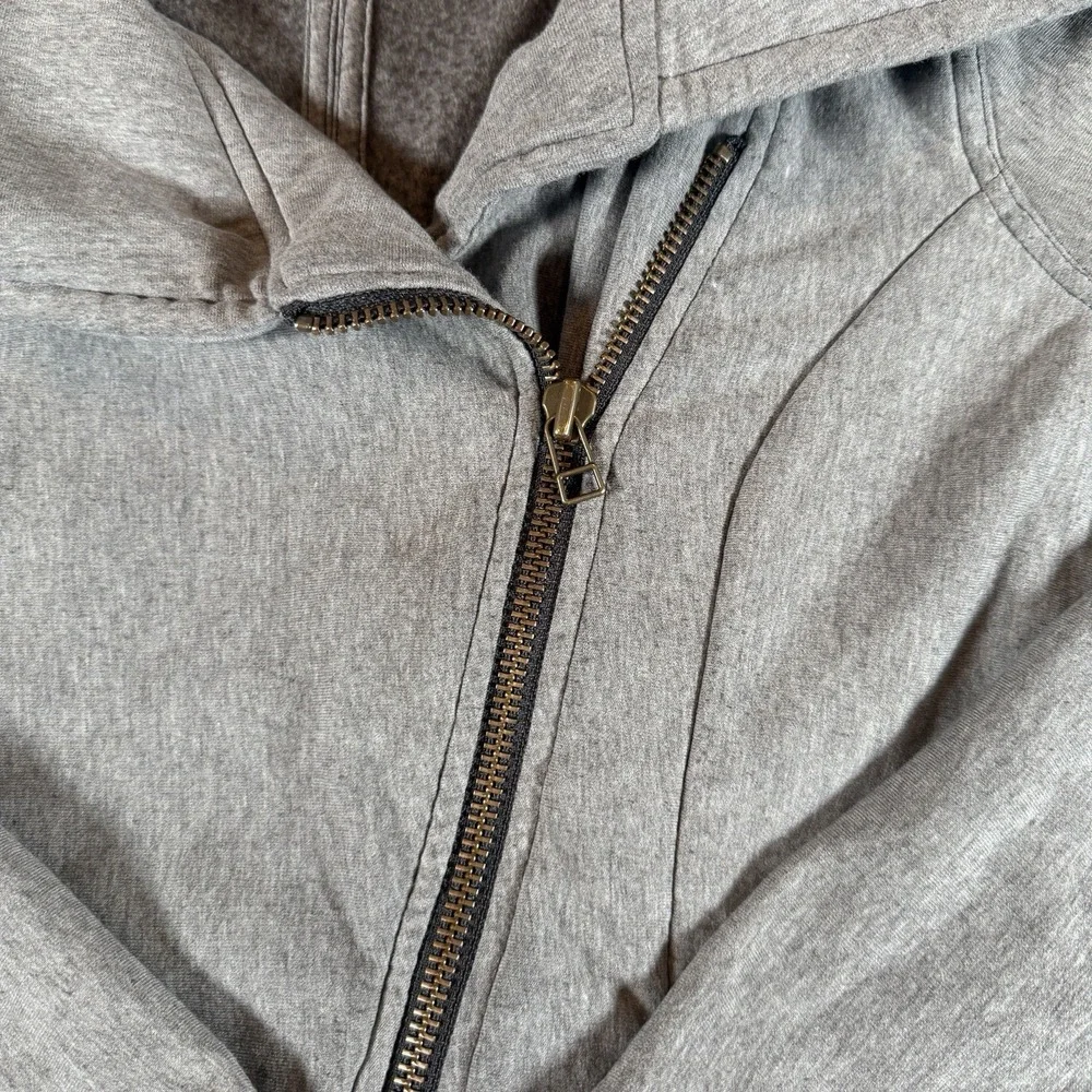 Athleta Jacket Women's Sz M Gray City Limits Moto Diagonal Zip Stretchy Athletic